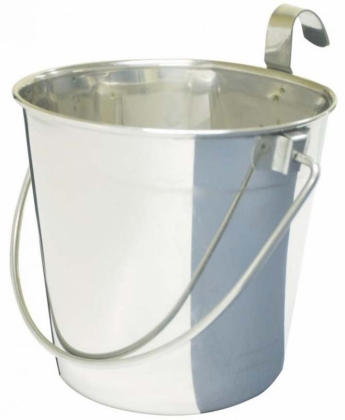 SS FLAT SIDED BUCKET PAIL 1.90Litres - ONE HOOK